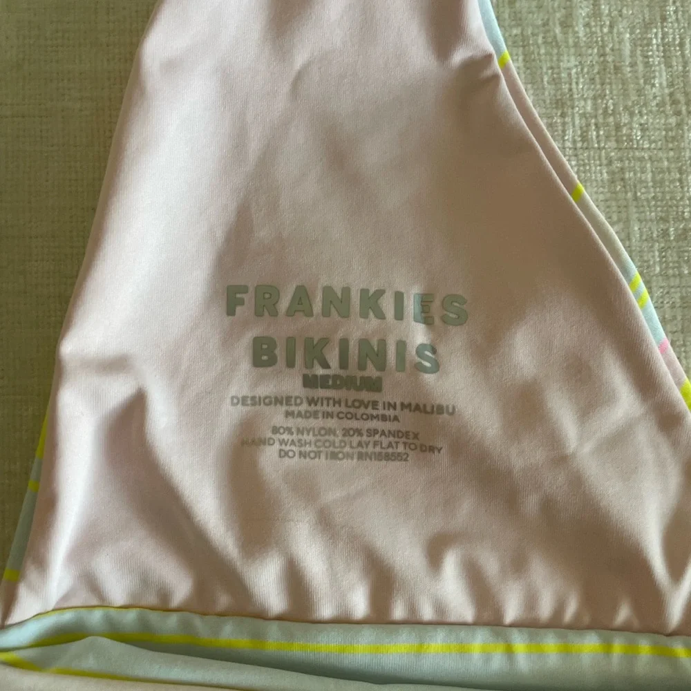 Frankie's Bikinis Striped Bikini Top -Summer Stripe Eden Style Medium Beach